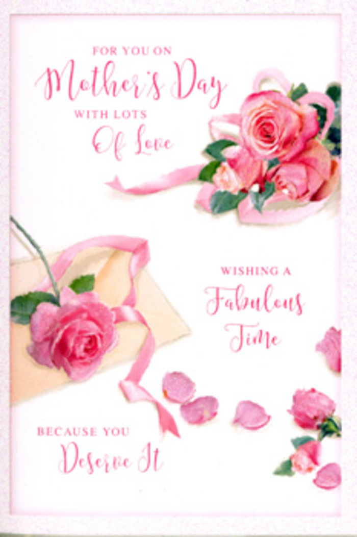 This Mother's Day card is designed like a floral vignette, capturing the kind of soft elegance often requested by families across Merton for special occasions. The artwork showcases an array of pink roses scattered artfully over a pale, clean background, giving the impression of petals arranged on a linen tablecloth or a sunlit windowsill. At one side, a more concentrated cluster of roses forms a romantic bouquet, with blooms opening at different stages: some cupped and shy, others fully unfurled to reveal a rich spiral of velvety petals. The pinks vary subtly from delicate, powdery pastels to more saturated rose tones, providing depth without harsh contrast. Around the main bouquet, individual petals and smaller heads appear as if they've drifted softly down, evoking the gentle aftermath of trimming and shaping fresh stems in a florist's studio. A pale, pastel ribbon curves through the central cluster, its soft arcs guiding the viewer's eye while suggesting the final flourish that ties a bouquet together. The lighting appears natural and slightly diffused, like daylight on a calm morning in a Merton kitchen, lending a quiet realism and creating gentle shadows that make the roses feel almost touchable. Interwoven with the floral elements is flowing calligraphy spelling out a warm Mother's Day greeting, its letters looping and curling with an ease that mirrors the roundness of the rose petals. The combined effect is soothing and heartfelt, as if this card were waiting to accompany a hand-delivered bouquet arriving at a doorstep in Wimbledon Chase or near Morden Hall Park. It conveys gratitude, tenderness, and a wish for rest, inviting the recipient to pause and feel cherished in a way that is both understated and deeply sincere.